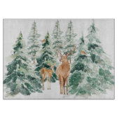 Rustische Winterwaldtiere Schneidebrett (Vorderseite)