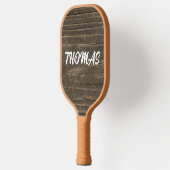 RUSTISCHER HOLZMONOGRAMM-SKRIPT-INDIVIDUELLE NAME PICKLEBALL SCHLÄGER (Links)