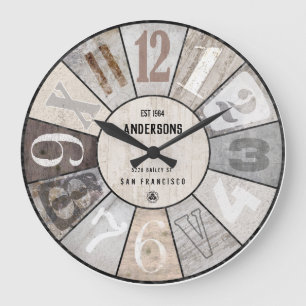 RUSTISCHER INDUSTRIELLER VINTAGER STIL GROßE WANDUHR