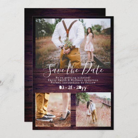 Rustischer Schriftart für Schreibmaschinen Save th Save The Date (Vorne/Hinten)