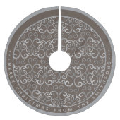 RUSTISCHER TAUPE- UND SILBERCHRISTMAS DAMASK CUSTO POLYESTER WEIHNACHTSBAUMDECKE (Vorderseite)