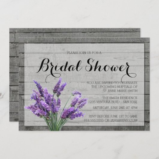 RUSTISCHES BRAUTPARTY EINLADUNG (Vorne/Hinten)