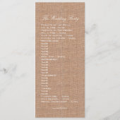 RUSTISCHES BURLAP-FLUSSPROGRAMM PROGRAMM (Rückseite)