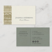 RUSTISCHES DREISELGOLD BOHEMISCHES PATTER PERSONAL VISITENKARTE (Vorne/Hinten)