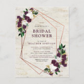 Rustisches geometrisches Brautparty aus Kupfer Ankündigungspostkarte (Vorderseite)