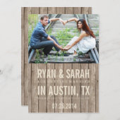 RUSTISCHES HOLZ SPART DIE DATEN SAVE THE DATE (Vorne/Hinten)