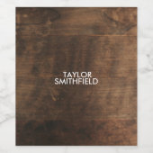 RUSTISCHES HOLZ WEINETIKETT (Einzelnes Label)