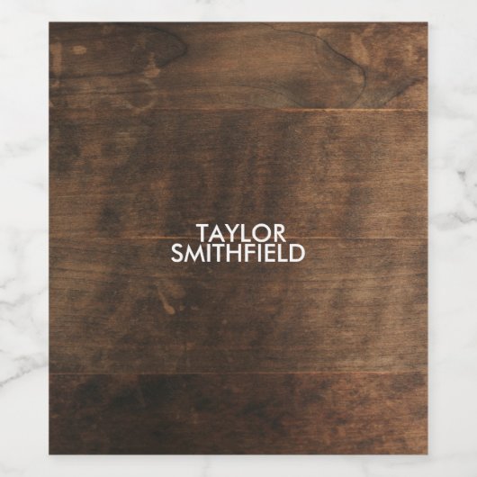 RUSTISCHES HOLZ WEINETIKETT (Einzelnes Label)