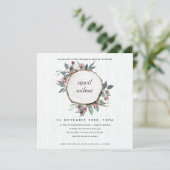 RUSTISCHES HOLZSLICE PINK FLORA BRAUTPARTY INVITE DANKESKARTE (Stehend Vorderseite)