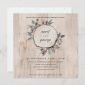 RUSTISCHES HOLZSLICE PINK FLORA COUPLES SHOWITE DANKESKARTE (Vorne/Hinten)