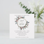 RUSTISCHES HOLZSLICE PINK FLORA COUPLES SHOWITE DANKESKARTE (Stehend Vorderseite)