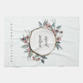 RUSTISCHES HOLZSLICE WILD PINK FLORAL EUCALYPTUS GESCHIRRTUCH (Horizontal)