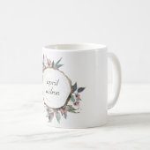 RUSTISCHES HOLZSLICE WILD PINK FLORAL EUCALYPTUS KAFFEETASSE (VorderseiteRechts)