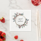 RUSTISCHES HOLZSLICE WILD PINK FLORAL EUCALYPTUS SERVIETTE (Beispiel)