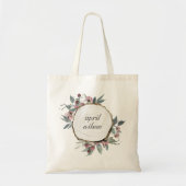 RUSTISCHES HOLZSLICE WILD PINK FLORAL EUCALYPTUS TRAGETASCHE (Vorne)