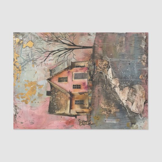 RUSTISCHES LANDWIRTSCHAFTLICHES GEMISCHTES MEDIA A SEIDENPAPIER (Vorderseite)