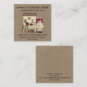 RUSTISCHES PRIMITIVES LAND KRAFT QUADRATISCHE VISITENKARTE (Vorne/Hinten)