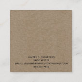 RUSTISCHES PRIMITIVES LAND KRAFT QUADRATISCHE VISITENKARTE (Rückseite)