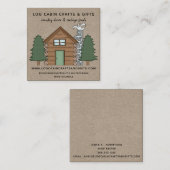 RUSTISCHES PRIMITIVES LAND LOG CABIN AUF KRAFT QUADRATISCHE VISITENKARTE (Vorne/Hinten)