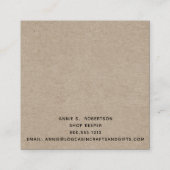 RUSTISCHES PRIMITIVES LAND LOG CABIN AUF KRAFT QUADRATISCHE VISITENKARTE (Rückseite)