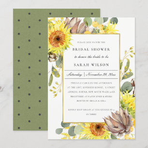 RUSTISCHES SONNENBLUMEN EUCALYPTUS-BRAUTPARTY EINLADUNG
