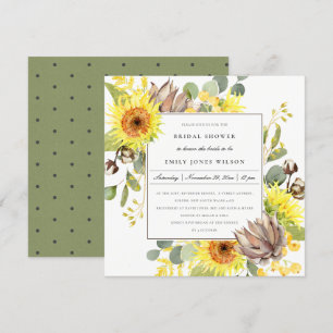 RUSTISCHES SONNENBLUMEN EUCALYPTUS-BRAUTPARTY EINLADUNG
