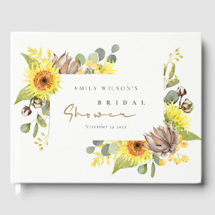 RUSTISCHES SONNENBLUMEN EUCALYPTUS-BRAUTPARTY GÄSTEBUCH