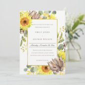 RUSTISCHES SONNENBLUMEN EUCALYPTUS PINENGESCHWEICH EINLADUNG (Stehend Vorderseite)