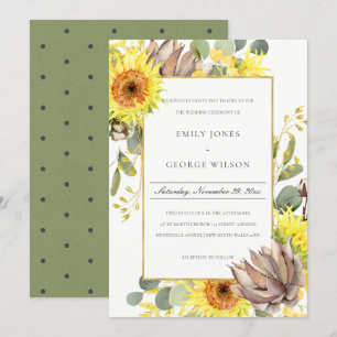 RUSTISCHES SONNENBLUMEN EUCALYPTUS PINENGESCHWEICH EINLADUNG