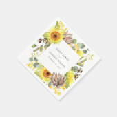 RUSTISCHES SONNENBLUMEN EUCALYPTUS PINENGESCHWEICH SERVIETTE (Ecke)