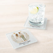 RUSTISCHES WEDDING THEME (personalisieren) Glasuntersetzer (Schrägansicht)