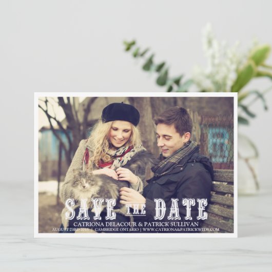 RUSTISCHES WESTERN SKRIPT ANKÜNDIGUNG DATUM FREIHA (Stehend Vorderseite)