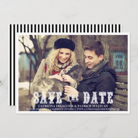 RUSTISCHES WESTERN SKRIPT ANKÜNDIGUNG DATUM FREIHA (Vorne/Hinten)