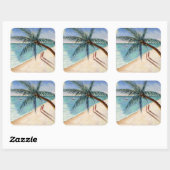Rustling Palm 2004 Quadratischer Aufkleber (Blatt)
