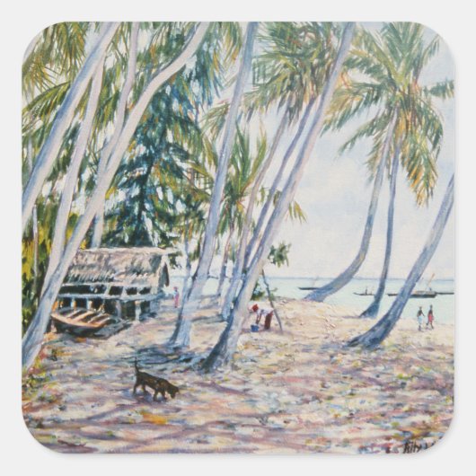 Rustling Palms Sansibar 2002 Quadratischer Aufkleber (Vorderseite)