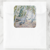 Rustling Palms Sansibar 2002 Quadratischer Aufkleber (Tasche)