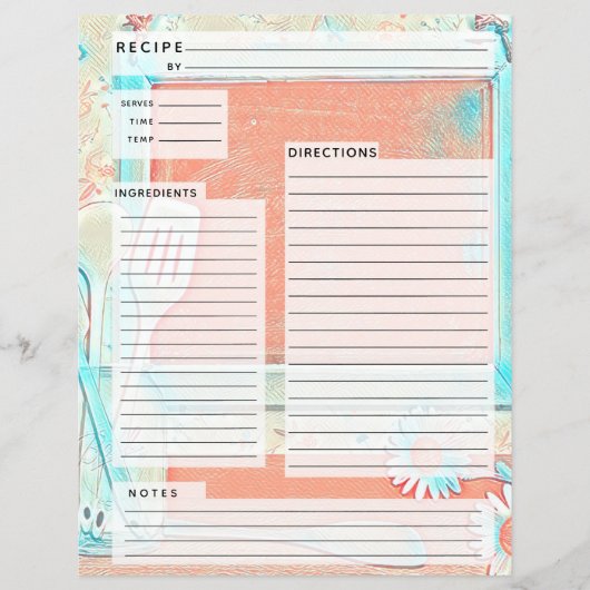 Rustlische Burlap-Rezept-Beilage (Vorderseite)