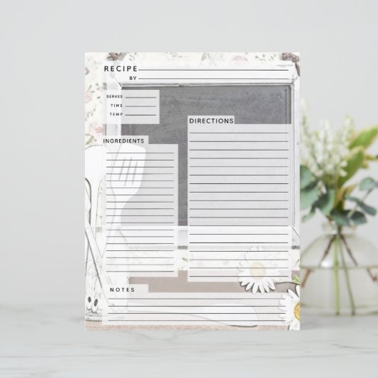 Rustlische Burlap-Rezept-Beilage (Stehend Vorderseite)