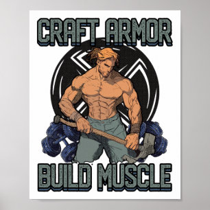 Rüstung basteln Muskel aufbauen Cosplay Fitnessstu Poster
