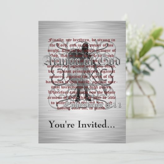 Rüstung der Gott-Einladung Einladung (Stehend Vorderseite)