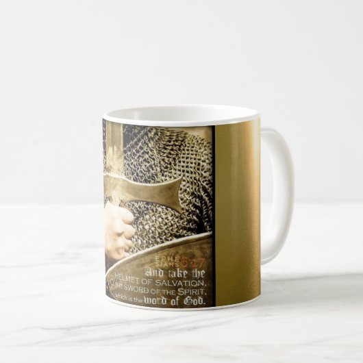 Rüstung der Gott-Krieger-Tasse Kaffeetasse (VorderseiteRechts)