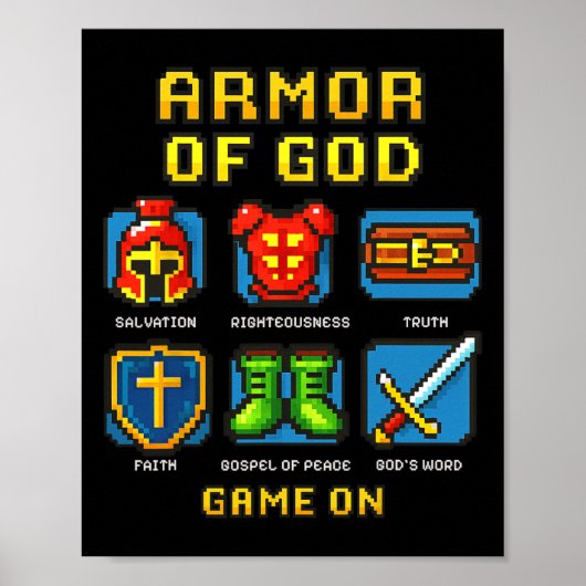 Rüstung des Christlichen Videospiels von God Pixel Poster (Vorne)