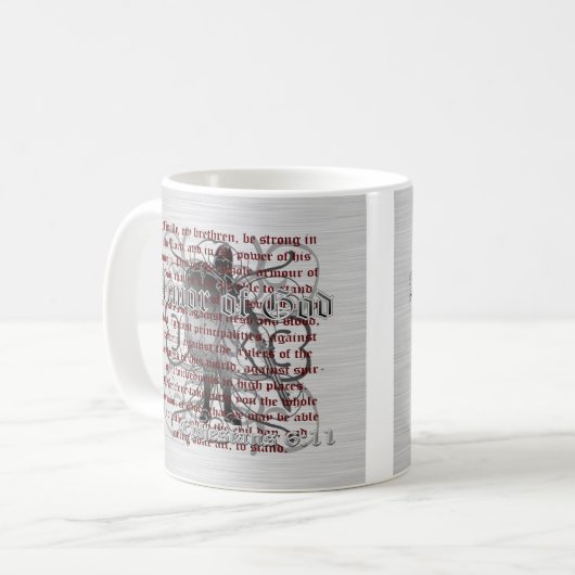 Rüstung des Gott-Soldaten Kaffeetasse (Vorderseite Links)