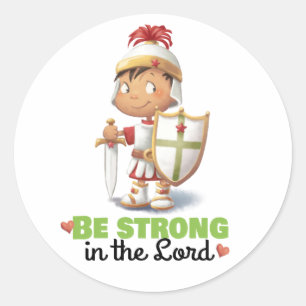 Rüstung des Gottes ist im Lordaufkleber stark Runder Aufkleber