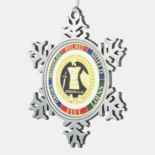 RÜSTUNG DES GOTTES SCHNEEFLOCKEN Zinn-Ornament (Rechts)