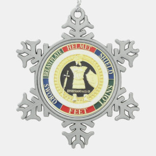 RÜSTUNG DES GOTTES SCHNEEFLOCKEN Zinn-Ornament