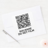 Rüstung gegen Überwachung - Malware-Warnung Quadratischer Aufkleber (Umschlag)
