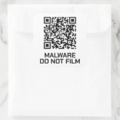 Rüstung gegen Überwachung - Malware-Warnung Quadratischer Aufkleber (Tasche)