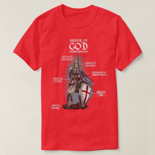 Rüstung Gottes Ephesus 6 10 18 Bibel 3 T-Shirt (Design vorne)