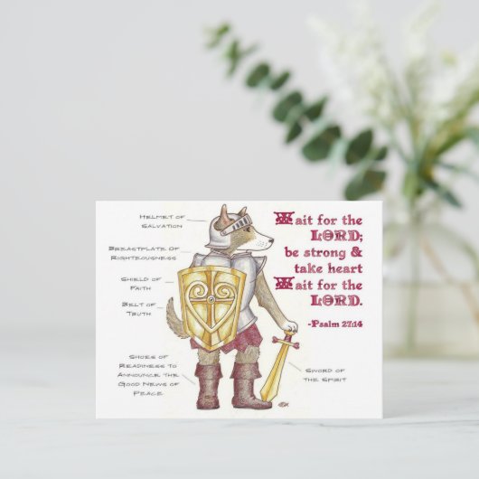 Rüstung Gottes Inspiration Postkarte (Stehend Vorderseite)